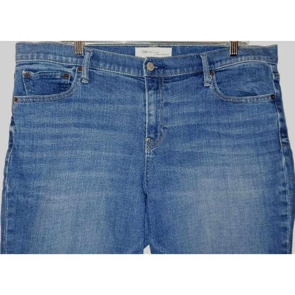 GAP 1969 16/33R Dark Indigo Real Straight Jeans w/ Some Stretch 28" inseam - Picture 3 of 7